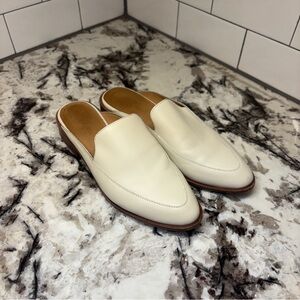 Madewell Cream Leather Mules